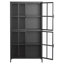 Armoire de rangement en métal noir de qualité supérieure avec portes en verre trempé