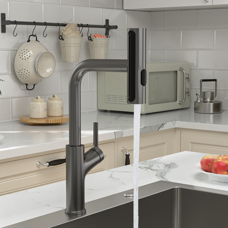 Robinet de cuisine Waterfall, Bronze industriel-noir