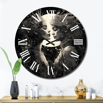 Twin Flame Love Story Tender Couple I Metal Wall Clock