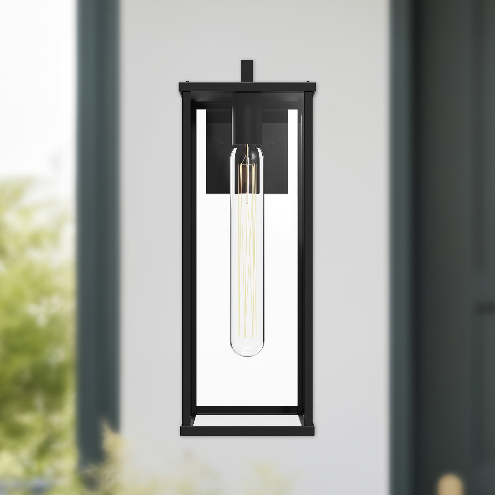Midas Single Light Outdoor Wall Light, 17.625" H x 6.375" W x 8.875" D