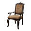 Ensemble de 2 chaises avec accoudoirs en bois massif rembourrées en tissu et rembourrées