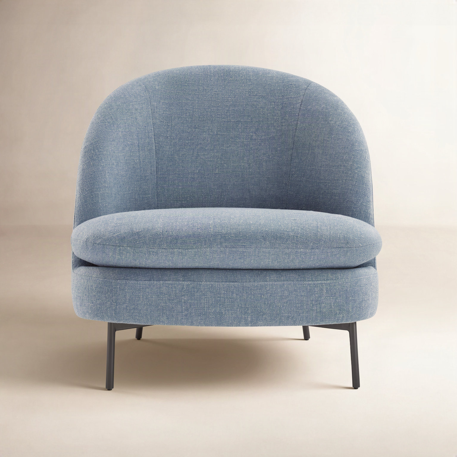 Catana Barrel Chair, Nathan Capri Blue Tweed