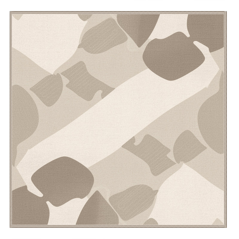 Tapis scandinave doux moelleux en peluche beige clair Eiler, Carré 7 pi