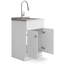 Évier utilitaire et armoire à lessive 24 "avec robinet à grande arche et évier en acier inoxydable Beckham, blanc