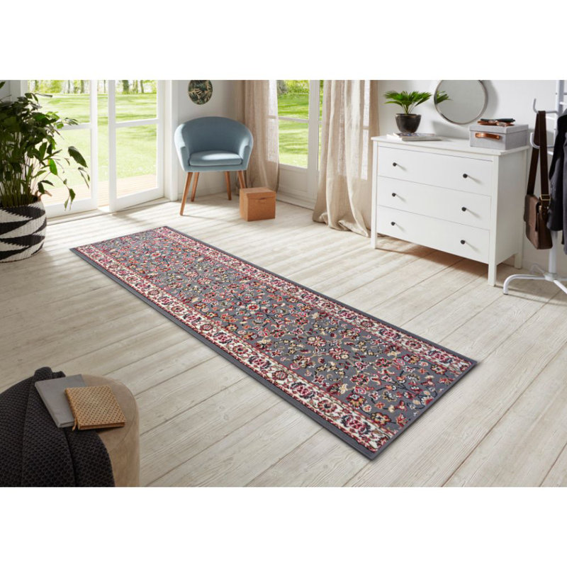 Flatweave Grey Rug, Runner 80 x 200cm
