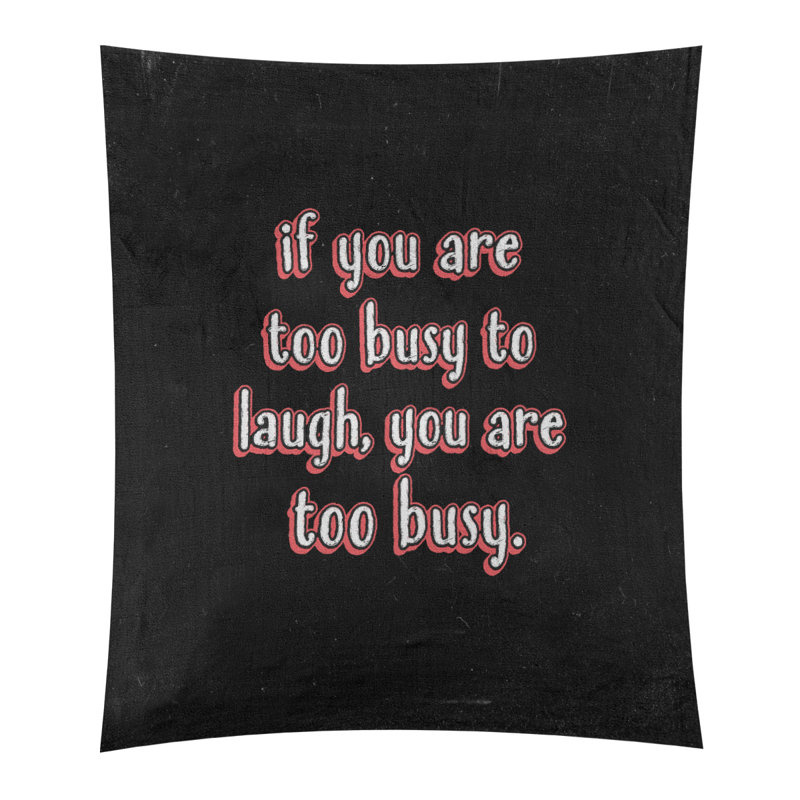 Tapisserie tableau noir en polyester «Make Time for Laughter», H 80 po x l 68 po, Rouge