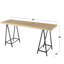 Console Yimar en bois brun avec supports en métal noir
