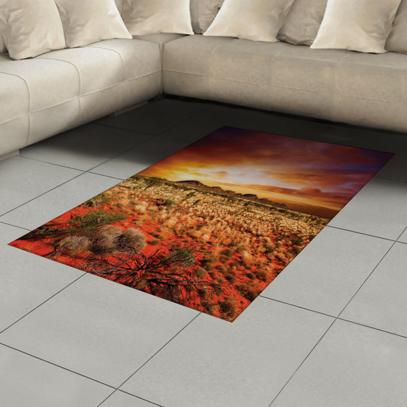 Desert High Density Long Fiber Poly Threads Decorative Area Rug Carpet, Rectangle 4' x 5'8"