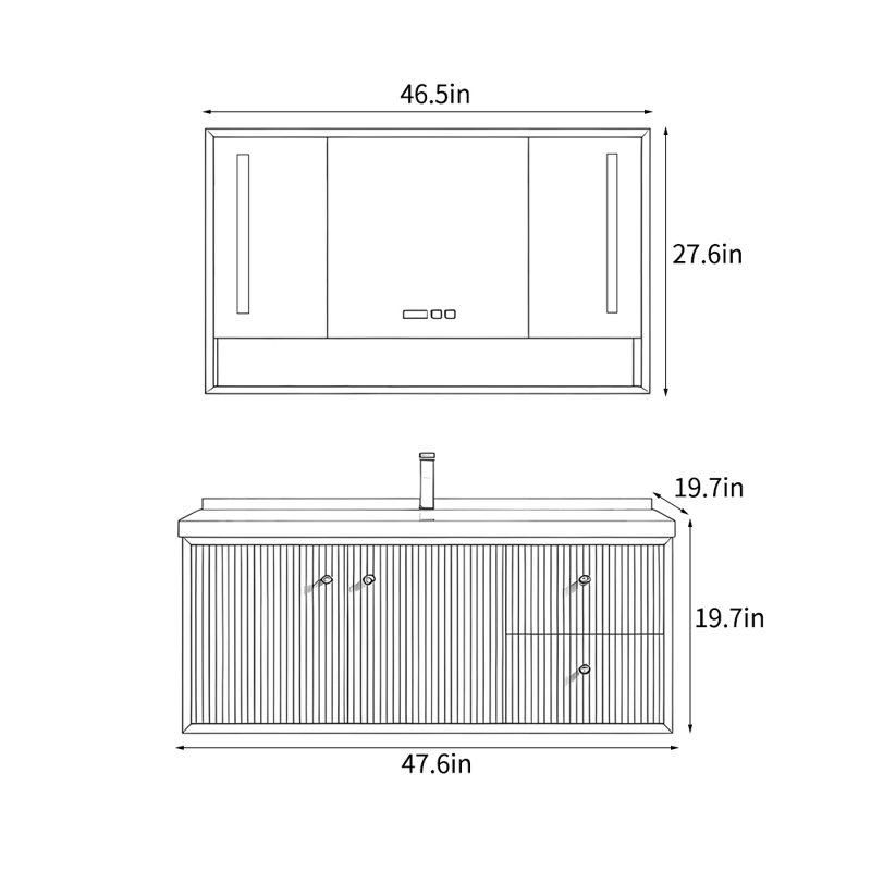Simple vanitie bathroom cabinet, White
