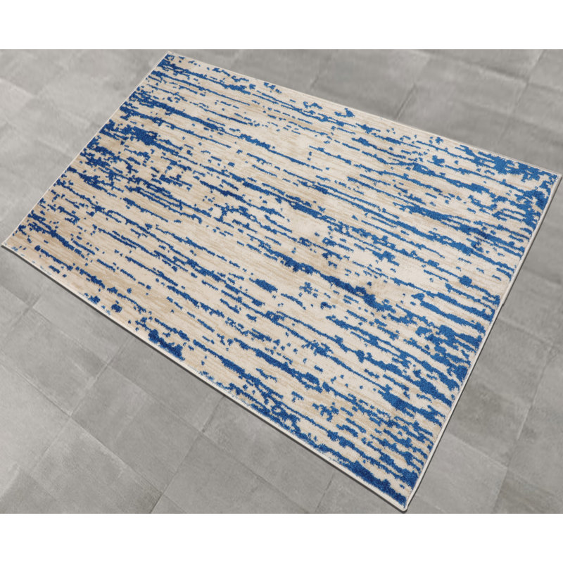 Abstract Indoor Rug, Blue, Rectangle 7'6" x 9'6"