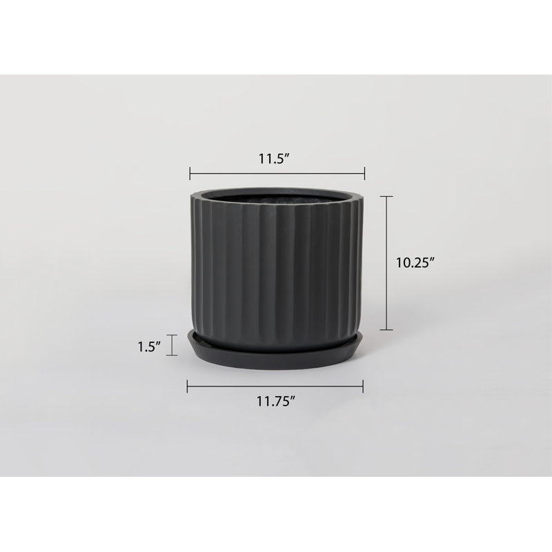 Pot à fleurs Langport, Gris anthracite, H 10,25 po x l 11,5 po x P 11,5 po