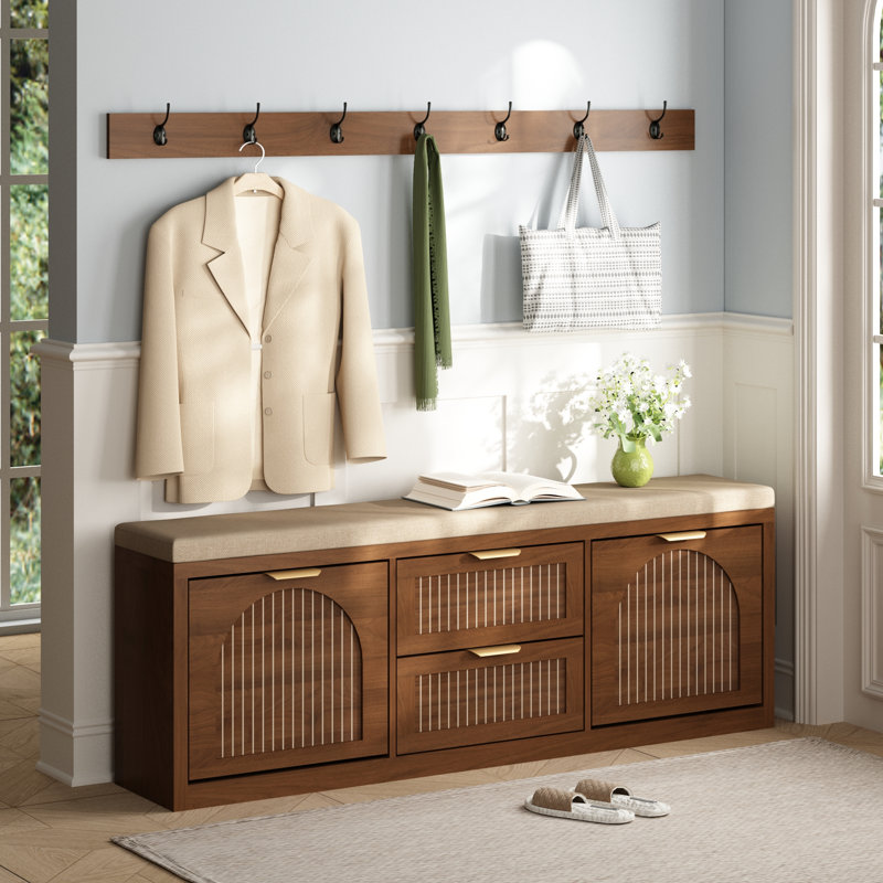 Banc de rangement pour chaussures Anteus, Brown Rattan