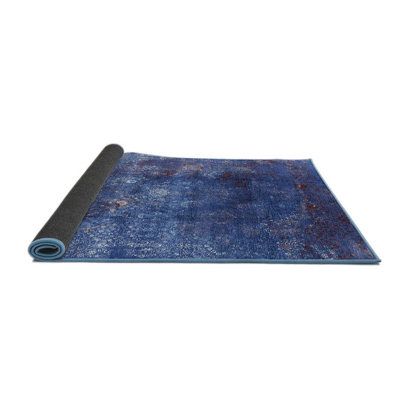 Tapis bleu / rouge Huskins, Rond 4 pi