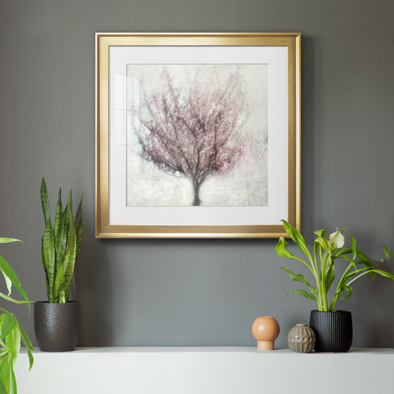 «Blossoms of Spring I», reproduction d'art sur toile encadrée, Papier encadré doré, H 30,5 po x l 30,5 po x P 1,5 po