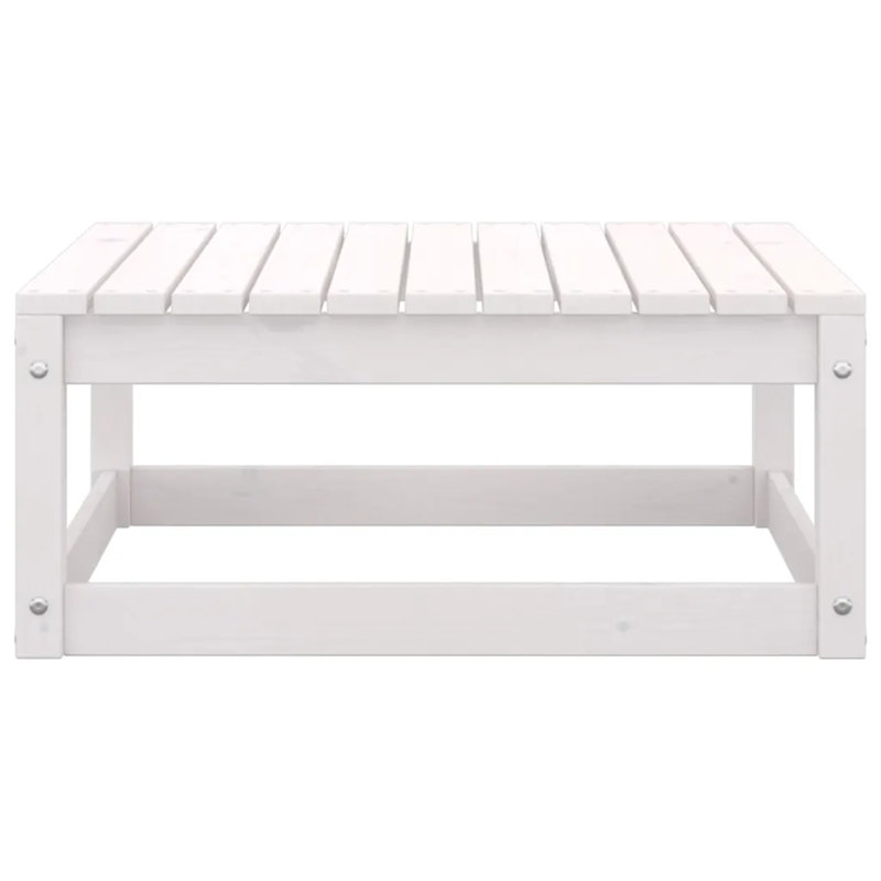 Dellis Pine Outdoor Ottoman, White