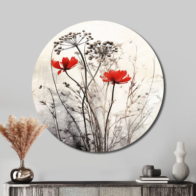 Allia - Floral Round Metal Art