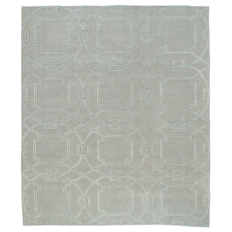 Cloister Geometric Area Rug in Gray/Sliver, Rectangle 9' x 12'