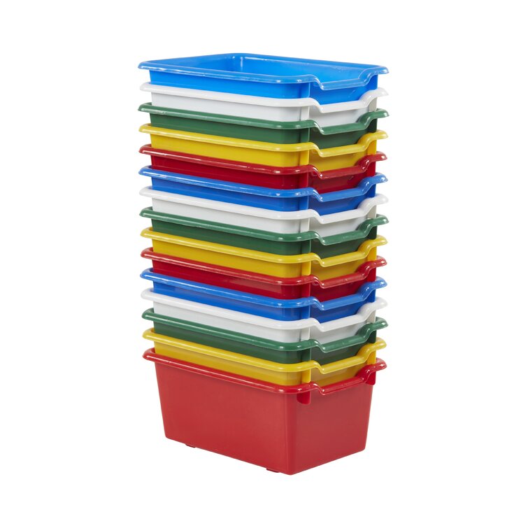 Creekview Home Emporium Large Plastic Stackable Storage Bin 28in Tall Set - 4pc Colored Organizing Bins for Food or Toys