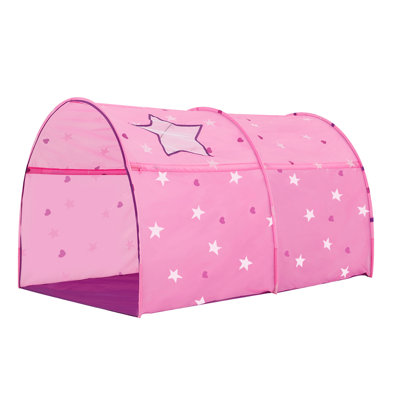 Tente de jeu pour enfant avec lit simple, tente de rêve pour enfants Starlight, maisonnette pour lit simple avec étoiles brillantes, espace d'intimité portable, camping intérieur, lecture, jeu