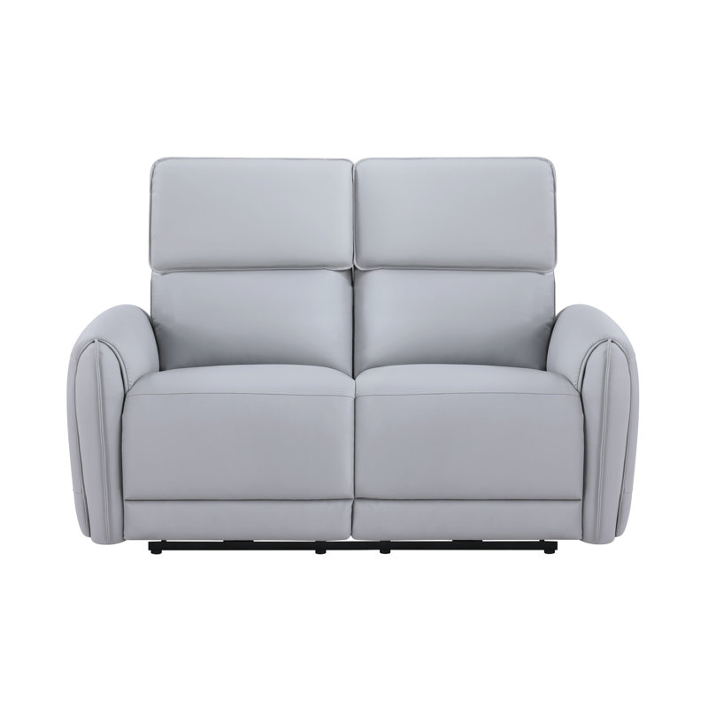 Power Motion en cuir synthétique gris, / port type C, siège et dossier serrés, ressorts ensachés, profondeur de 22 po, hauteur du produit avec hauteur de 40 po, poids du colis de 165 lb