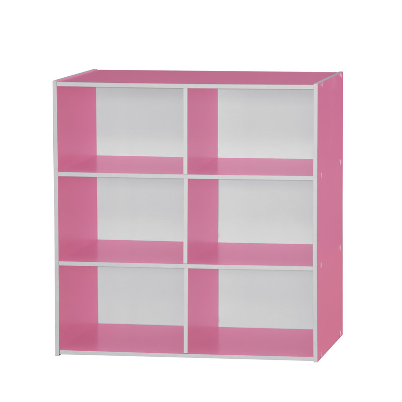 Troiano 80cm H x 80cm W Wood Standard Bookcase, Pink