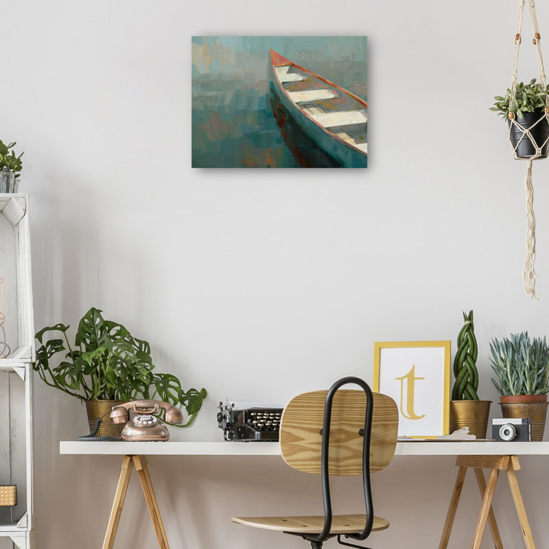 «Coral Canoe I» par Studio Arts, reproduction d'art sur toile, Toile tendue, H 18 po x l 24 po x P 1,5 po
