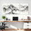 Ensemble de 3 tableaux à l'encre représentant un paysage de montagne en noir et blanc, imprimés sur toile tendue, pour la décoration du salon, de la chambre ou de la maison.