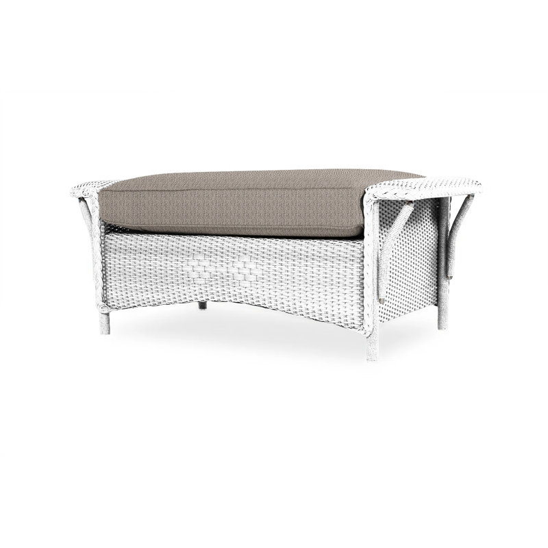 Nantucket Outdoor Ottoman, White, Beach Natural