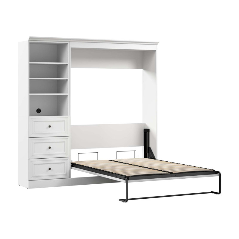 Lit escamotable Alvaretta, Blanc, Double