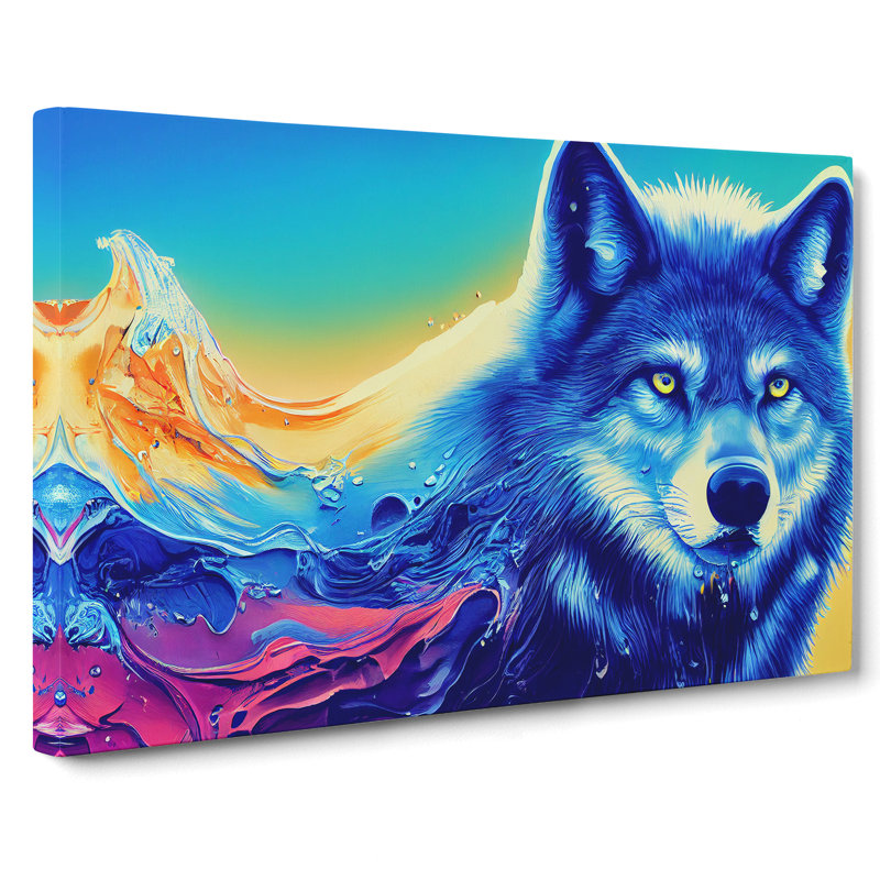 Wolf In Colour Vol.3 Abstract - Wrapped Canvas Painting, 40cm H x 60cm W x 3cm D