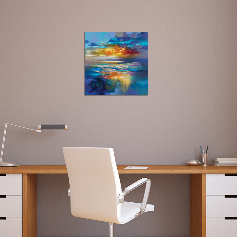 Impression cyan liquide sur verre acrylique, H 24 po x l 24 po x P 0,25 po