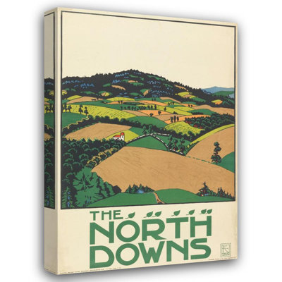 "The North Downs, London Underground" by  Edward Mcknight Kauffer - Gallery Wrap Canvas Wall Art