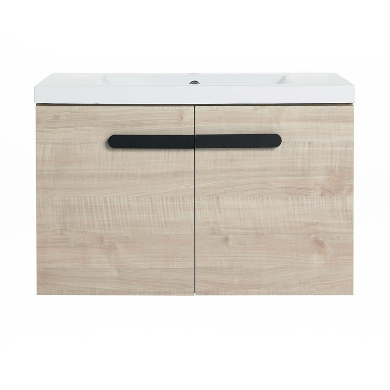 Armoire de salle de bain 30 po avec lavabo, portes à fermeture douce, fixation flottante, pour petite salle de bain
