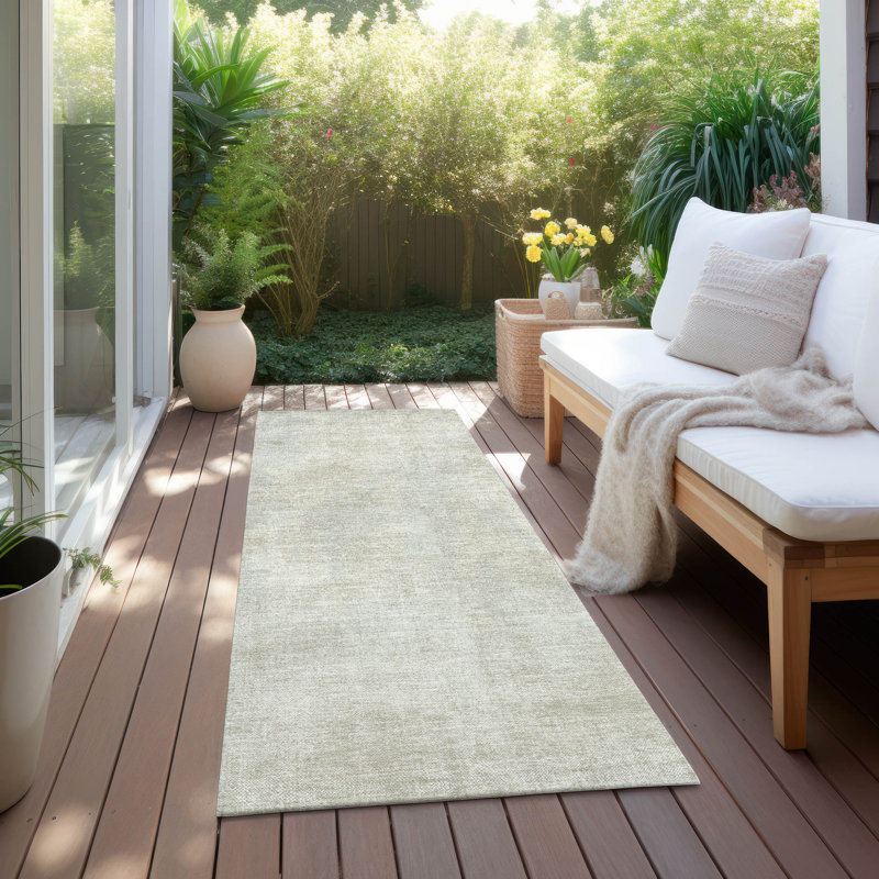 Tapis intérieur / extérieur beige Orlena , 2'3" x 7'6"