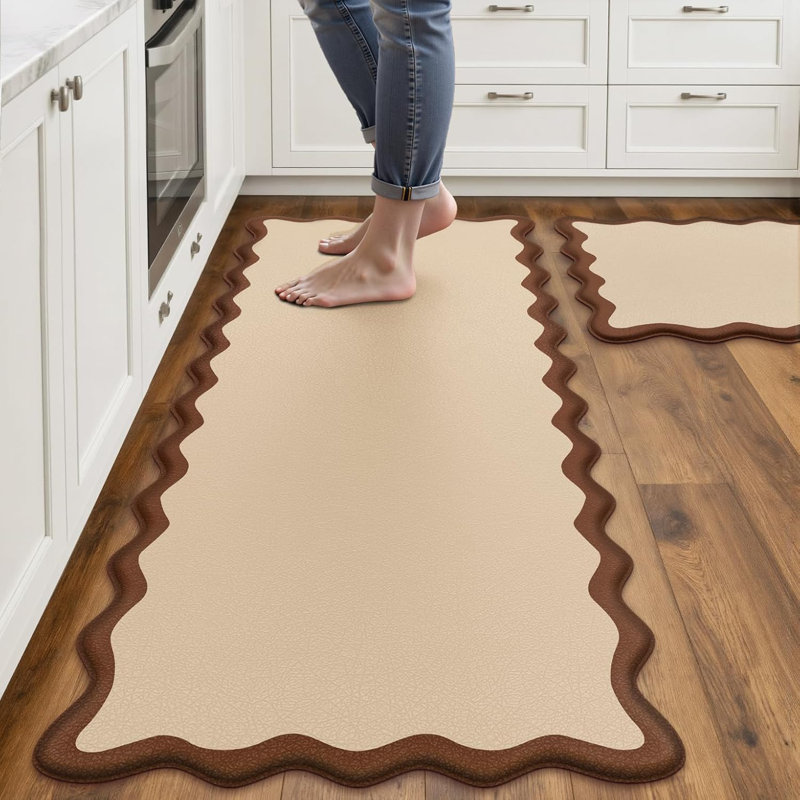 Anti Fatigue Kitchen Mats Non Slip Set of 2, Terracota