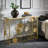 Lenssen Gold Finish Peony And Ginkgo Console Table With Mirror Top