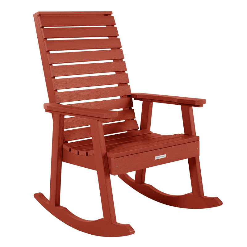 Chaise berçante en plastique Midwest, Rouge rustique