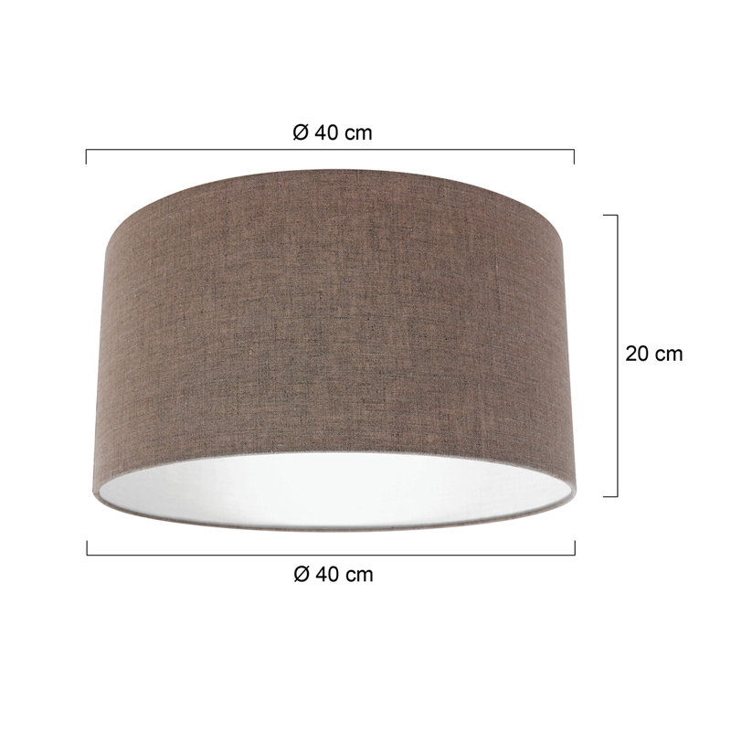 20cm H Linen Drum Lamp Shade ( Uno ), Grey