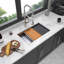 30 In. Undermount Single Bowl 16-gauge Stainless Steel Kitchen Workstation Round Corner Sink With Bottom Grid
