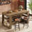 Bar Table, 63-Inch Counter Height Pub Table, Rectangular Wooden Kitchen Dining Furniture with Storage Shelves for Dining Room, Home Bar, Living Room (Rustic Brown)