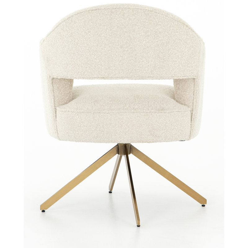 Adara Desk Chairs, Gold, Cream Polyester Blend