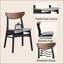 Ensemble de 2 chaises d'appoint en lin gris, noyer et finition noire