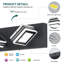 Applique murale moderne à 3 lumières DEL noir mat pour salle de bain, éclairage vers le haut et vers le bas au-dessus du miroir, avec abat-jour en acrylique