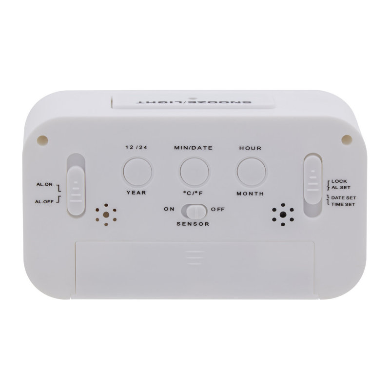 Digital Electric Alarm Tabletop Clock, White