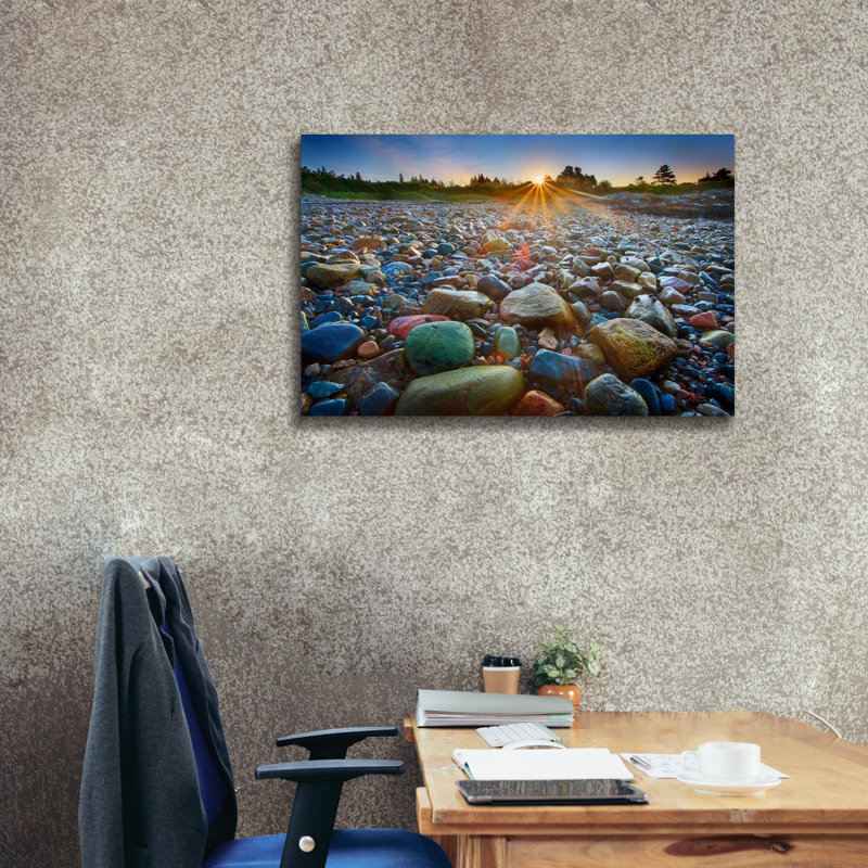 «Schoodic Rocks» par Patrick Zephyr, art mural sur toile, H 26 po x l 40 po x P 1,5 po