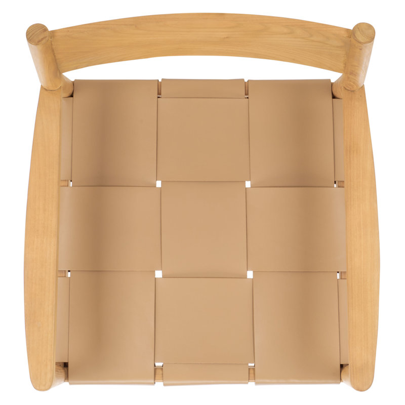 Devnie Leather Upholstered Arm Chair, Natural, Tan