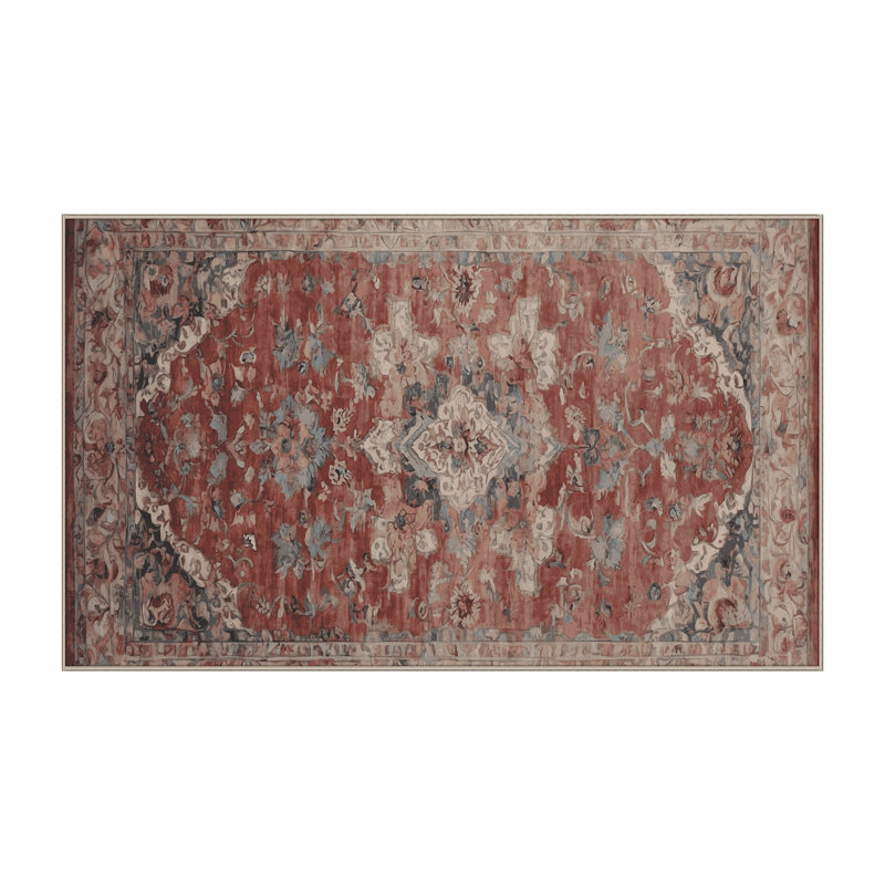 Tapis gris lavable à la machine, Rectangle 4 pi x 6 pi