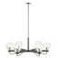 Glass Bowl Shaped 6-Light Chandelier With Shades