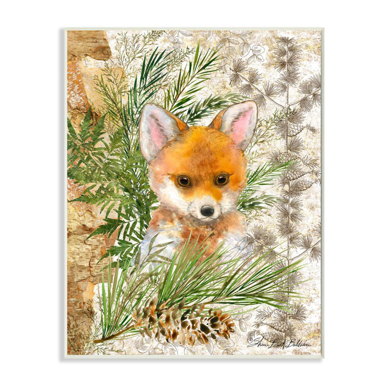 «Fox Forest Animal Children» par Sherri Buck Baldwin - impression d'art graphique, H 15 po x l 10 po x P 0,5 po