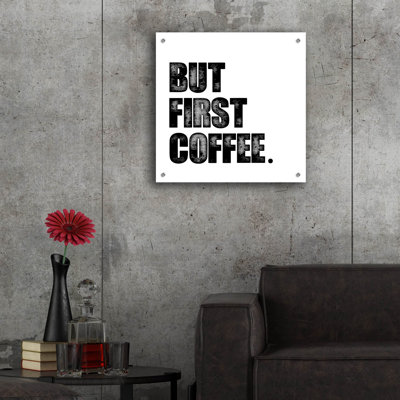 «First Coffee» par Erin Clark, art mural en verre acrylique